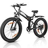 VARUN E Bike, 26' *4.0' E-Fatbike Mountainbike für Erwachsener mit 250W 𝟖𝟎𝐍𝐌 Motor, 48V 16Ah/10.4Ah Akku, E Bike Herren Damen mit 7-Gang-Getriebe, LCD-Display, Fat Tire Ebike Bis zu 𝟏𝟐𝟎𝐊𝐌