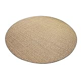 Natürlicher Sisal Teppich Rund für modernes Schlafzimmer Retro Dekor rutschfest & kratzfest Katzenmatte erhältlich in 80-140 cm Durchmesser Beige