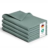 Blumtal® Geschirrtücher 50x70 cm im 4er Set - Geschirrtücher Baumwolle 100% - Küchentücher bei 60 °C waschbar - Waffeltuch - Spül- & Geschirrtücher - Putzlappen Baumwolle - Geschirrhandtuch in grün