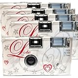 PHOTO PORST 5X 1A Einwegkamera Edition Liebe & Love & Herzen, mit Blitz, Batterien und Film (5er Pack, je 27 Aufnahmen, 35mm, color)