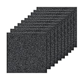 Orgthin Teppichfliesen zum Abziehen und Aufkleben, Selbstklebende Teppichbodenfliese 30 x 30 cm, Weiche Gepolsterte Bodenaufkleber, für Schlafzimmer, Wohnzimmer, 10 Fliesen, Dunkelgrau