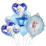 Elsa Geburtstagsparty Deko, 9 Stücke Frozen Luftballon Elsa Luftballon Helium Frozen Geburtstagsdeko Frozen Folienballon Frozen Latex Balloons für Mädchen Kinder Geburtstags Thema Supplies