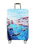 ZIXINGA Gepäckschutzhülle aus elastischem Reisekoffer Schutzhülle aus elastischer, staubdichter Reisetasche für 26 '' - 30 ''Zoll (Venedig, L)