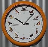 Vogeluhr ø 26cm mit heimischen Deutschen VOGELSTIMMEN