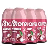 MORE Zerup, Cherry, 4 x 65 ml, für bis zu 32 l Fertiggetränk, zuckerfreier Sirup mit echten Fruchtextrakten, vegan, zero Kalorien - made in Germany