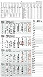 ZETTLER 4 Monatskalender Kombi 2024, im Format 33 x 58,8 cm (geöffnet), Monatsplaner mit Platz für Notizen Bürokalender mit Datumschieber