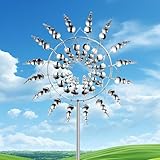 Einzigartige Metall Windmühle,Einzigartige und Magische Windmühle, 3D Metall-Windmühle Windspinner Spinner Skulpturen Windfänger für Außenterrassen, Patio Rasen, Garten