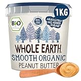 Whole Earth Bio Erdnussbutter | Peanut Butter | Creamy | 1kg | Vegan | ohne Palmöl | ohne zugesetzten Zucker | Protein | Perfekt für Sportler