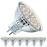 EACLL GU5.3 LED Warmweiß 6W Ersetzt 50W Halogen MR16 Glühbirne, 6er-Pack, 550 Lumen 2700K Leuchtmittel, AC/DC 12V Flimmerfrei Strahler, Abstrahlwinkel 120 Grad Spot, Nicht Dimmbar Reflektorlampen