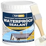 Transparenter Wasserdichter Beschichtungsmittel 1KG, TUFINEIN Wasserdichte Isolier-Dichtstoff-Emulsion Leck Wasserdichter Universalabdichtung Unsichtbare, Innen und Außen Dichtmasse Wasserdicht (1 KG)