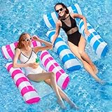 mizikuu 2 Stück Aufblasbare Wasserhängematte, 4 in 1 Luftmatratze Schwimmbad Strand Wasserspielzeug Wasser Hängematte Schwimmbecken Schwimmbett Pool Loungesessel für Erwachsene Kinder Schwimmbad