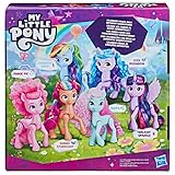 My Little Pony Puppen Ponygenerationen Regenbogenset mit 6 Ponyfiguren (14 cm), Einhorn-Spielzeug für Mädchen und Jungen