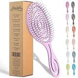 Ninabella Haarbürste ohne Ziepen für Damen und Herren - Entwirrbürste auch für Locken & Lange Haare - Einzigartige Profi Detangler-Bürste mit Spiralfeder - Rosa