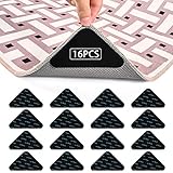 YIIFELL Teppich Antirutschunterlage,16 Stück Antirutschmatte,Waschbar Wiederverwendbar Antirutschmatte für Teppich,Anti Rutsch Teppichunterlage für Hartholzböden, Teppiche und Matten, Schwarz