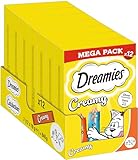 Dreamies Creamy Snacks Cremige Katzensnacks mit Huhn & Lachs Megapack 7x12x10g