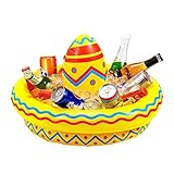 Widmann 04839 - Aufblasbarer Getränkekühler Sombrero, Durchmesser circa 50 cm, Mexiko, Motto-Party, Karneval, Pool-Party