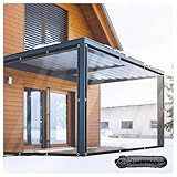 Strapazierfähiger, wasserdichter, transparenter Terrassenvorhang, 6 x 9 m, wetterfester Sichtschutz für Terrasse, Pergola, Veranda und Pavillon, Privatsphäre
