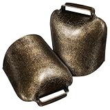 Toyvian GroßE Kuhglocken Aus Eisen 2 StüCk Lautes GlöCkchen FüR Schafe KüHe HäNgedekoration Rustikale Tierglocken LandwirtschaftszubehöR