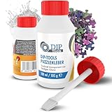 DIP-Tools Puzzlekleber 100ml mit Pinsel, transparent & schnelltrocknend, Puzzle-Kleber zum Fixieren & Verkleben von Puzzles, dauerhafter Halt & Glanz, zum Puzzle aufstellen oder aufhängen an der Wand