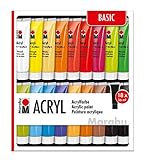 Marabu 1210000000201 - Acrylfarben Set Basic, mit 18 x 36 ml...