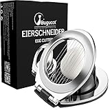 Bugucat Eierschneider aus Edelstahl, 2 in 1 Eierteiler aus 304 Edelstahl Egg Slicer Splitter Chopper Eischneidewerkzeug für Gekochten Eiern,Salaten, Erdbeeren, Spülmaschinenfest Silber