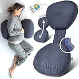 BabybeFun Schwangerschaftskissen mit waschbarem Stillkissenbezug | Seitenschläferkissen gegen Rückenschmerzen als Geschenkidee für werdende Mütter Pregnancy Pillow anthrazit; Farbe wählen..…