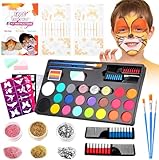 20 Farben Gesichtsfarbe Kinderschminken Set, Halloween Farben für Theaterschminke , Schminkset Wasserbasis, Faschingsschminke Face Paint, Ideal kids Kinderschminke Set für Bodypainting Karneval