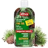 Milva Kiefer Teer Shampoo von Seborrhoischer Dermatitis – 500 ml Natürliches Anti-Schuppen Haarshampoo – Psoriasis Shampoo – Behandlungslösung für Trockene, Juckende und Schuppige Kopfhaut