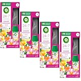 Air Wick Freshmatic Max – Starter-Set mit 4 Geräten und 4 Nachfüller – Batteriebetrieben – Duft: Sommervergnügen – 4 x 250 ml Nachfüller + 4 x Gerät in Schwarz (4er Pack)