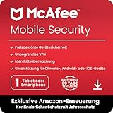 McAfee Mobile Security Antivirus-Software für 1 Gerät (Android/iOS), 30-Tage-Testversion mit automatischer Verlängerung [Exklusives Amazon-Abonnement]