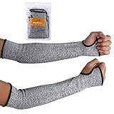 Schnittfeste Ärmel, 35,6 cm lang, Stufe-5-Schutz, reißfest, Ärmel mit Daumenloch, die Kratzer, Schrammen und Hautreizungen verhindern, mit UV-Schutz, 1 Paar