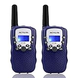 Retevis RT388 Walkie Talkie Kinder,Funkgeräte Kinder Langstrecken Taschenlampe,Spielzeug ab 4-12 Jahre,Geschenke Junge Mädchenfür Familienspiel, Radtouren, Ausflug(1 Paar,Dunkelblau)