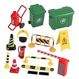 WHAMVOX Teiliges Miniatur Verkehrsbarrieren spielset Simulation Straßenverkehrsschilder für Leichtes Kompaktes Baustellen Verkehrssicherheit und Stadtmodellierung