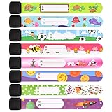 8 Stück Notfallarmband Kinder,SOS Armband Kinder,Armband Kinder Telefonnummer für Jungen,Mädchen,Namensarmband Kinder Waterproof wiederverwendbar,Anti-Verlust,Geeignet für Reisen,Spiele und Kinder