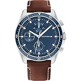 Tommy Hilfiger Multi Zifferblatt Quarz Uhr für Herren mit Braunes Lederarmband - 1791837