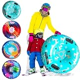 Fancysky Aufblasbare Schneereifen mit Griffen –80 x 80 cm Verdickter Aufblasbarer Schlitten für Alle Altersgruppen, Snow Tube, Schneeschlauch, Erleben Sie Unvergessliche Winterabenteuer