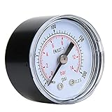 Mechanisches Manometer, 1/8 Zoll BSPT Axialmanometer für Luft, Öl und Wasser(0-200psi,0-14bar)