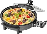 Silva-Homeline PPF 1503A Partypfanne mit Glasdeckel zum Kochen, Braten, Dünsten, Auftauen und Warmhalten, Ø 32 cm, 1500 W