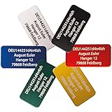 UAS-ID - Drohnen-Kennzeichen oder e-ID, 20x10mm, bis zu 4 Zeilen, aus Aluminium schwarz eloxiert mit hochwertiger Laserbeschriftung