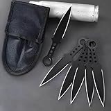 penixon Schwarzer Hai Herren Messer Wurfmesser Set Sechs Stück Werfen Messer-Set (6 Stück Schwarz)