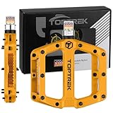 toptrek Fahrradpedale mit StVZO Reflektoren, Pedale Fahrrad Nylon Composite Flatpedale, 3 Bearing rutschfest MTB Pedale, 9/16 Zoll Fahrrad Pedalen Set für Rennrad/Mountainbike/Trekking/E-Bike (Gelb)
