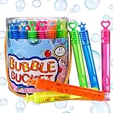 FORMIZON Seifenblasen Set, 40 Stück Regenbogen Farben Seifenblasen Stäbe, Seifenblasen für Kindergeburtstag Bubble Geschenke Hochzeit Party (40 Stück)