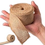 IPEA Juteband 50 mm zum Dekorieren Nähen Basteln - 20 Meter - Jute Band Juteseil für Möbel Geschenkverpackungen Gastgeschenk Handwerk für Hochzeit Feier - Burlap Band