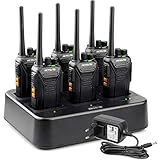 Retevis RT27 Funkgeräte Professionell, Walkie Talkie PMR446, Funksysteme mit 6 Fach Ladegerät,16 Kanäle VOX, Walkie-Talkie 6er Set für Baustelle, Sicherheitsdienst (6 Stück, Schwarz)