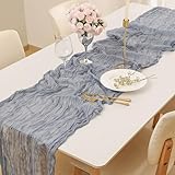 Meerblau Jute Tischläufer,Juteband Tischband,Natur Juteband Tischläufer Meterware,für Hochzeit,Garten-Tischdecke,Party,Rustikale Tisch
