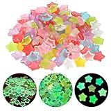120 Stück Leuchtsterne, Leuchtende Steine, 1,8CM Leuchtsteine Bunt Fluoreszierende Sterne, 7 Farben Dekosteine Leuchtende Sterne, Fluoreszierende Steine Deko für Gärten Aquarien DIY-Zubehör