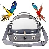 Reise-Vogel-Transportbox – Papageien-Transporter aus Oxford-Stoff mit stehender Sitzstange, kleine faltbare Transporttasche für Haustiere | Atmungsaktiver Vogelkäfig, Tasche