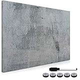 Navaris Magnettafel Magnetpinnwand Memoboard zum Beschriften - 90x60 cm Notiztafel div. Designs - Tafel abwaschbar mit Magneten Stift