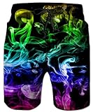 IDGREATIM Männer Badehose 3D Gedruckt Grafik Sommer Strand Surf Board Shorts Einstellbare Kordelzug XL