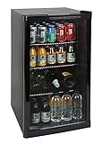 METRO Professional Getränkekühlschrank GPC1088 (88 Liter), kleiner Kühlschrank mit Glastüre, wechselbarer Türanschlag, für Gastronomie, Party, mit LED Beleuchtung, schwarz